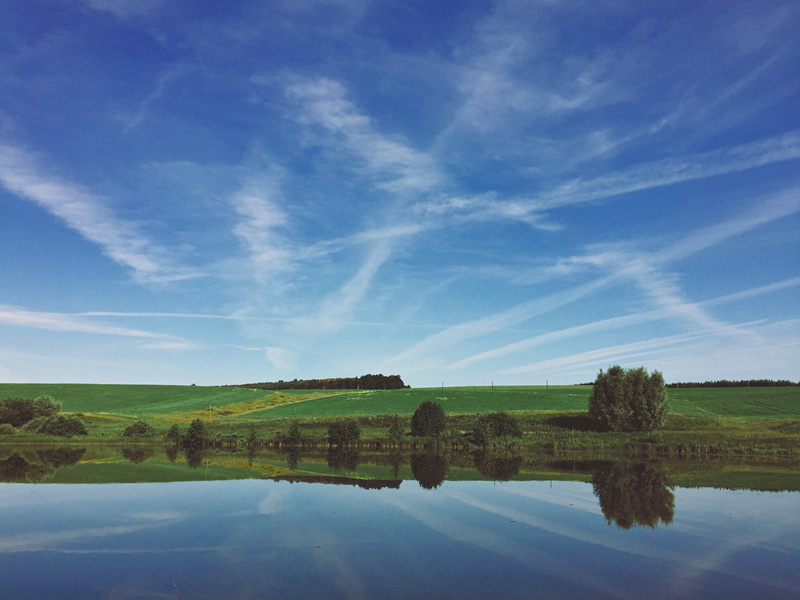 water, sky, green, blue, idyllic, plant, outdoors, summer, non-urban scene, cloud - sky, day, reflection, tatarstan, tranquil scene, tranquility, nature