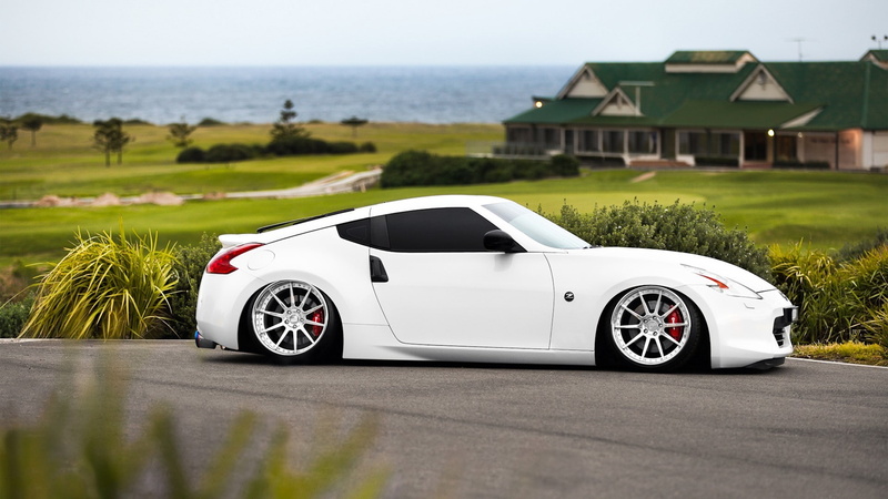 wheel, architecture, road, built structure, wealth, no people, tuning, motor vehicle, plant, transportation, luxury, 1080P, nature, speed, Nissan 370Z