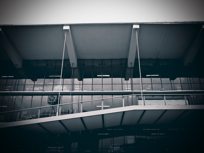 city, ramp, railing, transportation, multi storey car park, wall - building feature, modern, düsseldorf, nature, architecture, 2K, built structure, empty