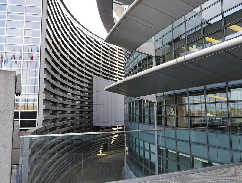 france, rotunda, european city, places of interest, eu, swimming pool, no people, day, outdoors, sunlight, glass - Material, alsace, metal, railing, office building exterior