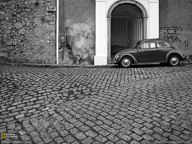 720P, hd, bw, classic, volkswagen, car, bug, street, cars