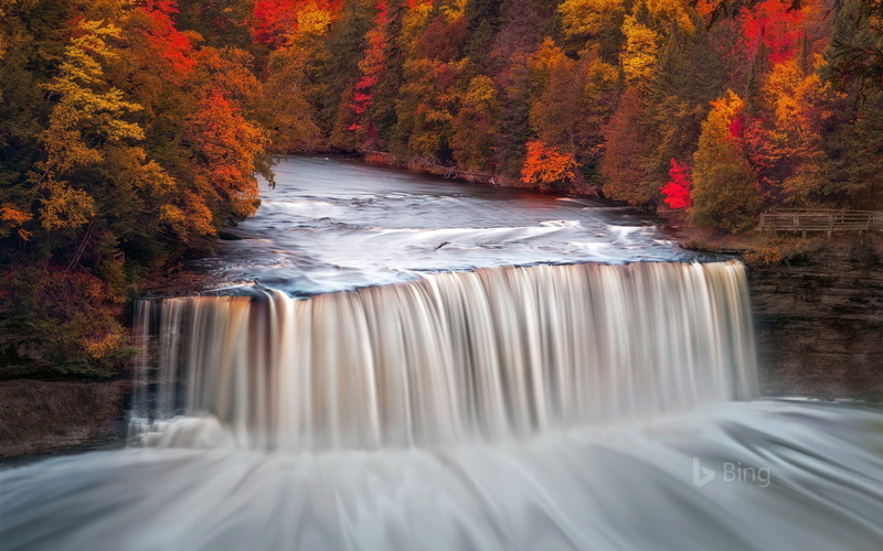long exposure, blurred motion, day, autumn, bin, park, flowing, change, forest, scenics - nature, michigan, usa, power in nature, tahquamenon, motion, environment
