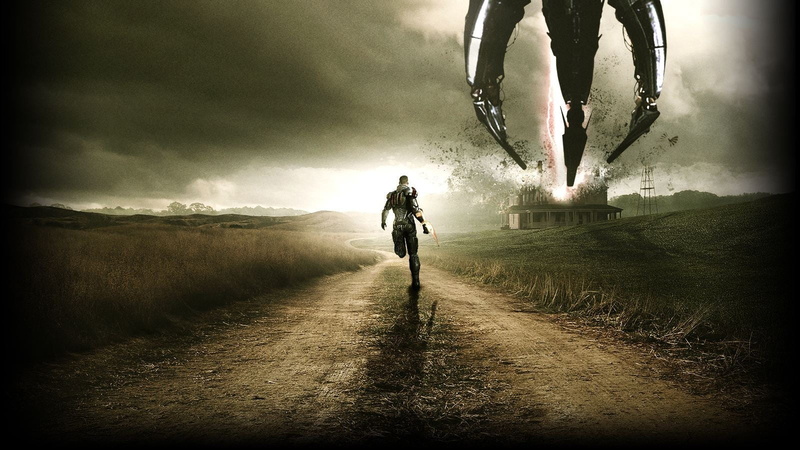 outdoors, cloud - sky, video games, sport, bicycle, dirt, riding, road, one person, sky, land, full length, spaceship, lifestyles, Mass Effect, aliens