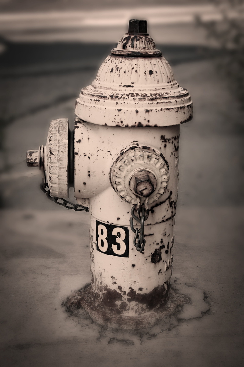 day, old, still life, pump, close-up, western script, weathered, fire hydrant, road, numbered, iron, no people, single object, safety, utility, flooring