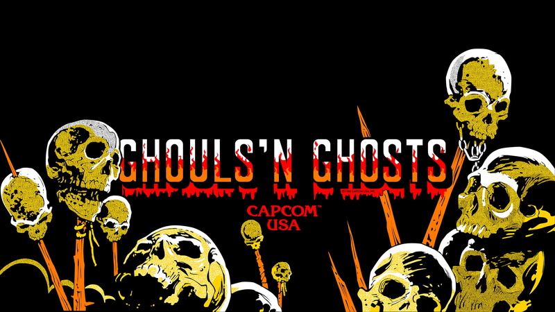 arcade machine, Capcom, 1080P, Ghouls n Ghosts, skull, video games