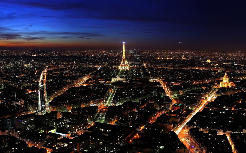france, nigh, tower, paris, 2K, eiffel