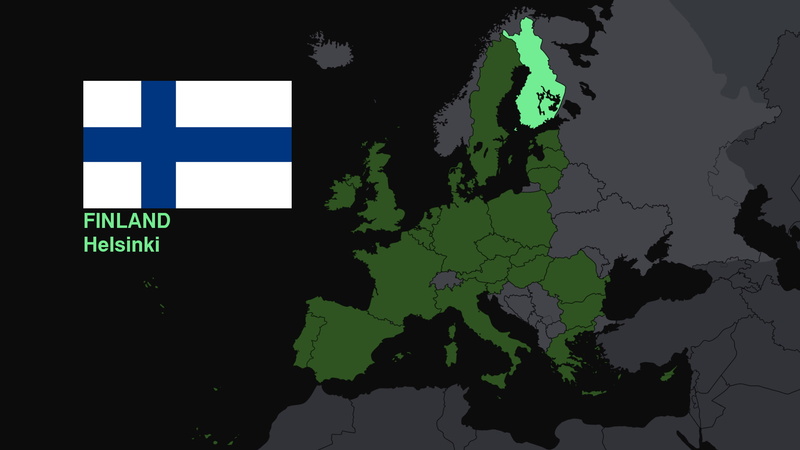Helsinki, Europe, Finland, 1080P, map, flag, Suomi
