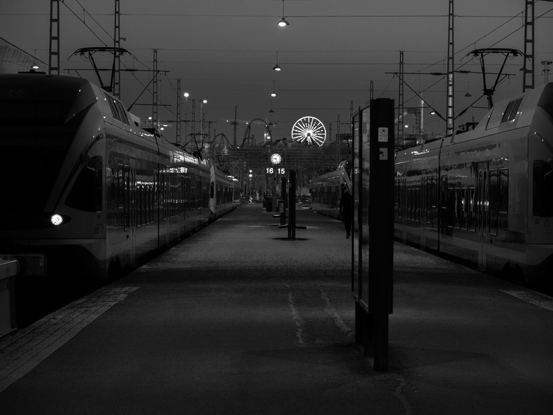 no people, helsinki central railway station, rail transportation, street, railroad station platform, outdoors, diminishing perspective, railroad station