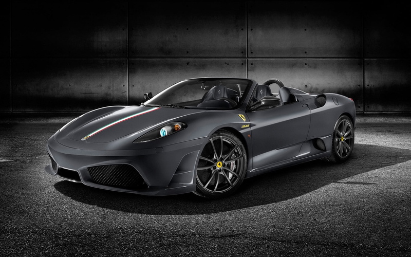 scuderia, coupe, vignette, vintage car, garage, Ferrari, Cars, sports car, retro styled, wall - building feature, street, motor vehicle, spider, black