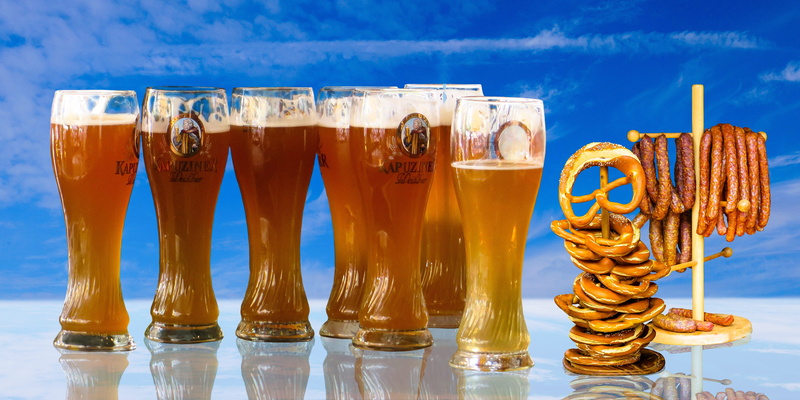 after work, festival, pretzel, vitamins, alcohol, beer - alcohol, food and drink, still life, blue, oktoberfest, tradition, wheat beer, studio shot, 4K