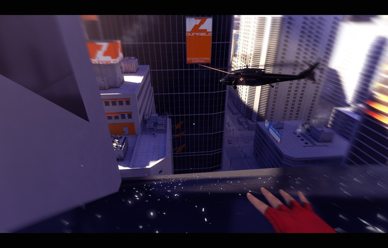 glass - material, video games, window, 720P, reflection, Sikorsky UH-60 Black Hawk, glass, gun, high angle view, city, parkour, flag, built structure