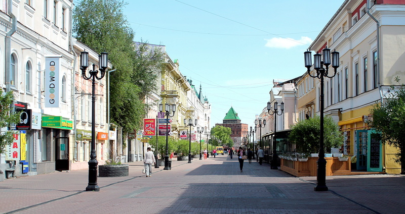 building, Main Street, vacation, transportation, city, road, nizhniy, beautiful streets, tree, nature, novgorod, city street, sky, sign, 4K, main, diminishing perspective