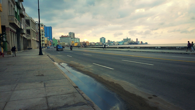 outdoors, malécon, cloud - sky, city street, transportation, 5K, city, road, street, sign, la habana, nature, mode of transportation, cuba, travel destinations