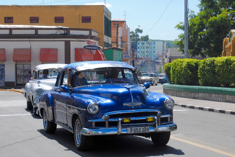 retro, old, santiago de cuba, vintage Car, Chevrolet, street, taxi, motor vehicle, building exterior, automobile, city, parade, cuba, blue, outdoors, nostalgia