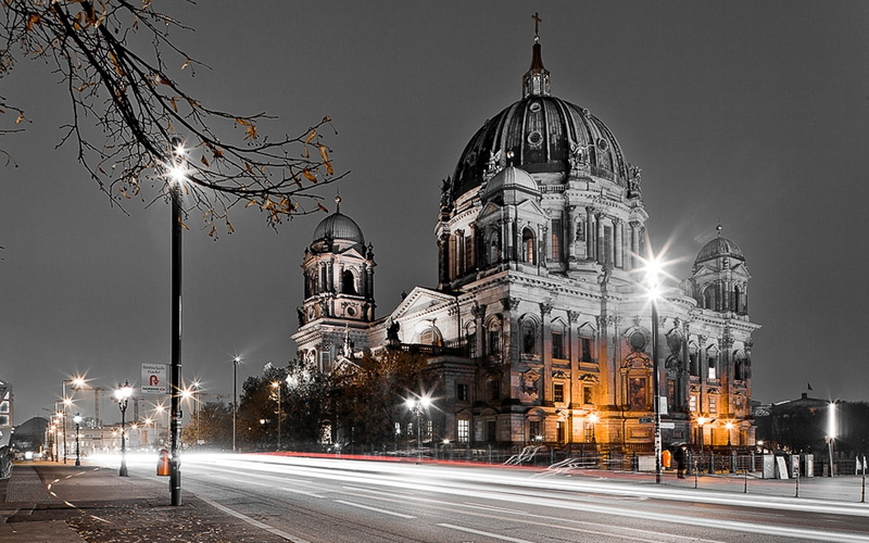 timelapse, vehicles, germany, lapse, night, cars, architecture, lamp, traffic, roads, bright, hdr, berlin, buildings, brake, 1080P, lights