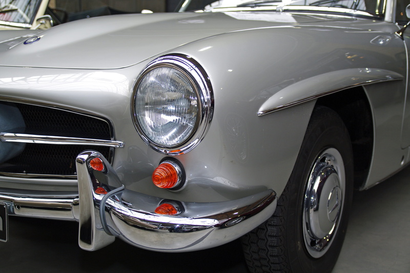 historically, sl, reflection, no people, cabriolet, elegant, motor vehicle, chrome, shiny, retro styled, transportation, blinker, headlight, 4K, wealth