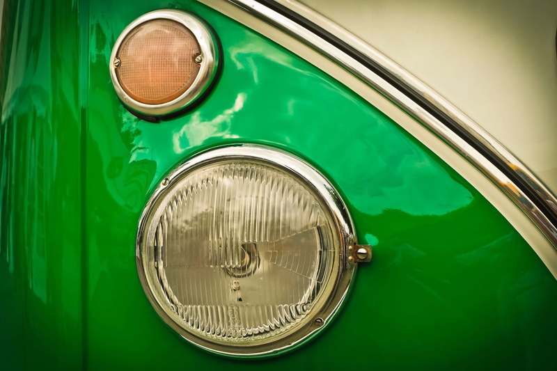 outdoors, spotlight, close-up, car, oldtimer, no people, auto, mode of transportation, vehicle, famous, hippie, day, cult, 4K, metal, shiny, blinker, vw bulli
