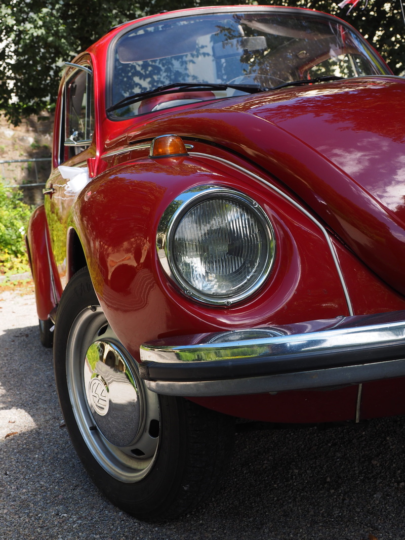 vw, antique, vintage, chrome, transportation, headlight, spotlight, sunlight, bumper, day, classic, car, luxury, retro styled, motor vehicle, beetle, silver colored