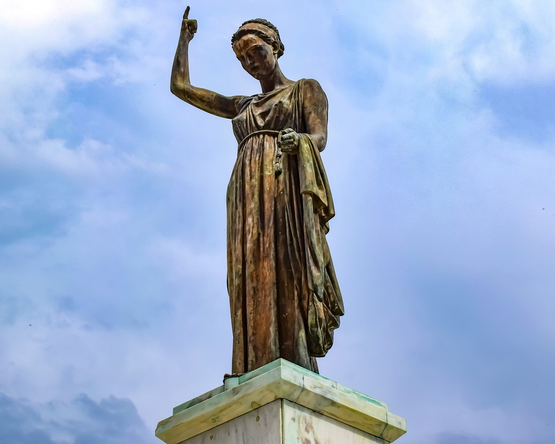 monument, landmark, representation, cloud - sky, human representation, religion, travel, male likeness, female likeness, liberty, architecture, nicosia