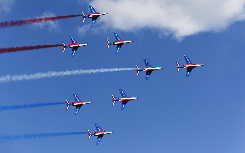 lined, Show, Flight, 1080P, Sky, Blue, Aircraft, Air