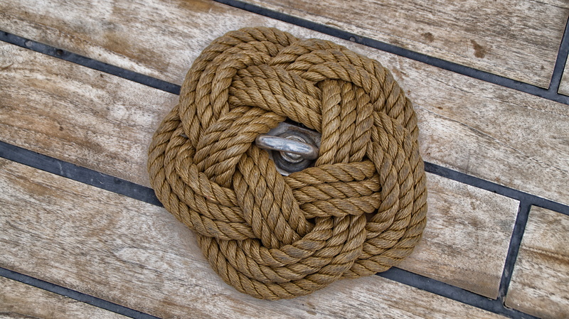 pattern, strength, Rigging, material, textile, Ship, boat, Deck, plank, high angle view, ball of wool, brown, indoors, still life, table, wood - material