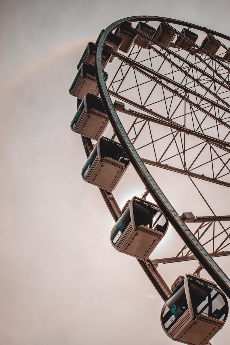 absence, ferris wheel, low angle view, lights, pigeon forge, fun, blossom, enjoyment, architecture, spinning, arts culture and entertainment, no people