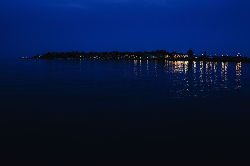 scenics, ocean, coastline, blue, sea, coast, copy space, built structure, Nessebar, tranquil Scene, night, reflected, bulgaria, scenics - nature, nature
