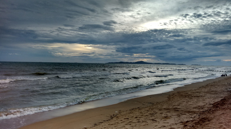 asia, pattaya, ocean, wave, motion, blue, sky, scenics - nature, tropical, tranquil, aquatic sport, Sea, land, tranquility, Thailand, nature, tourism, surfing