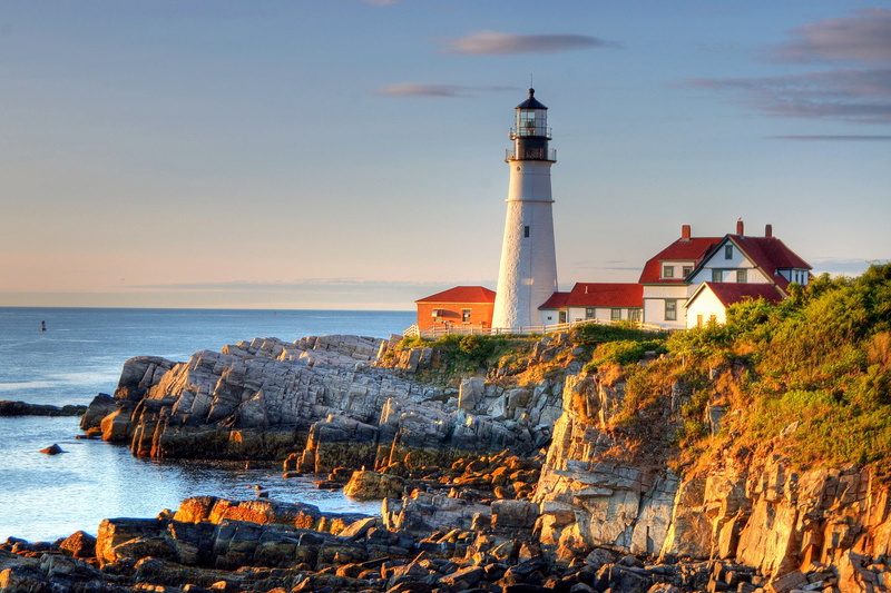 new England - Usa, security, lighthouse, built structure, building exterior, travel, maine, sky, house, atlantic Ocean, scenics, summer, sea, architecture