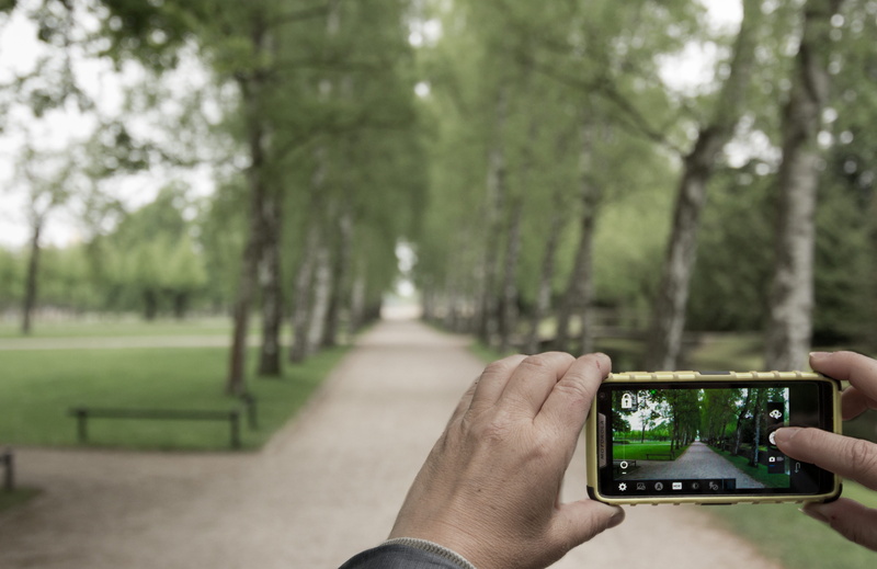4K, unschaerfebereiche, smart phone, one person, human body part, park, wireless technology, photographing, Out Of Focus, technology, hand, holding, photography themes