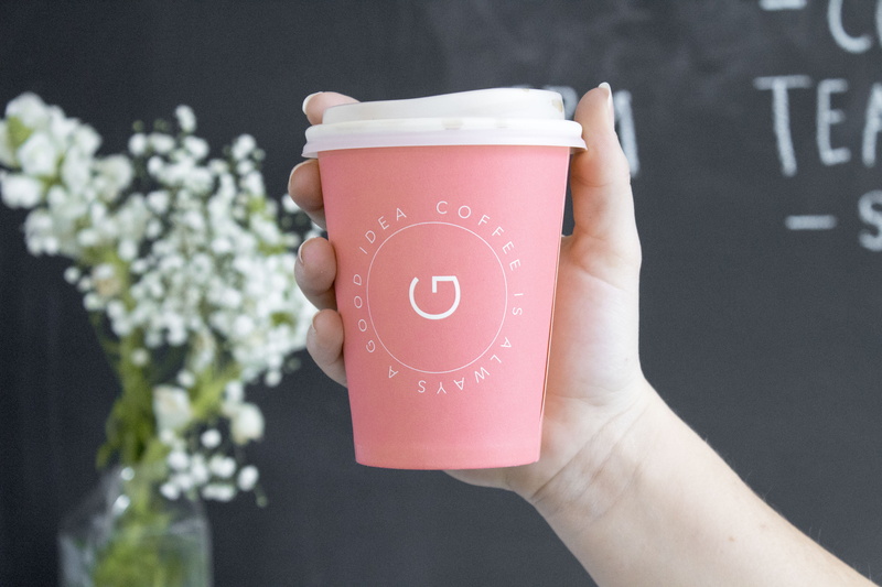 pink color, communication, finger, coffee in hand, glass, text, logo, first person, real people, hand in focus, plant, white, coffee, women, indoors, 5K