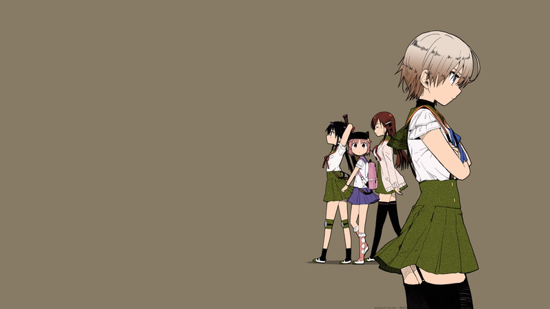 Ebisuzawa Kurumi, short skirt, anime, school uniform, pink hair, Wakasa Yuuri, short hair, schoolgirl, Takeya Yuki, 1080P, Naoki Miki, Gakkou Gurashi!