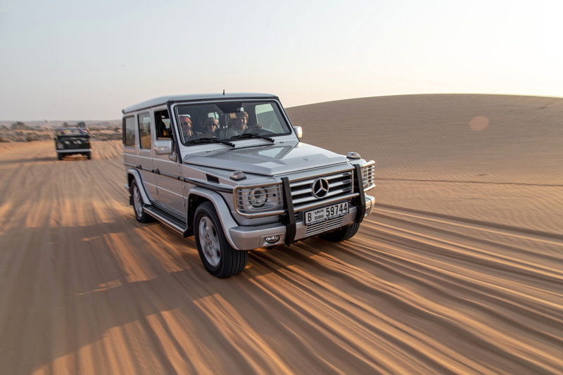 arid climate, no people, off-road vehicle, safari, tourism, land vehicle, travel, landscape, sports utility vehicle, dubai, gclass, luxury, climate, scenery