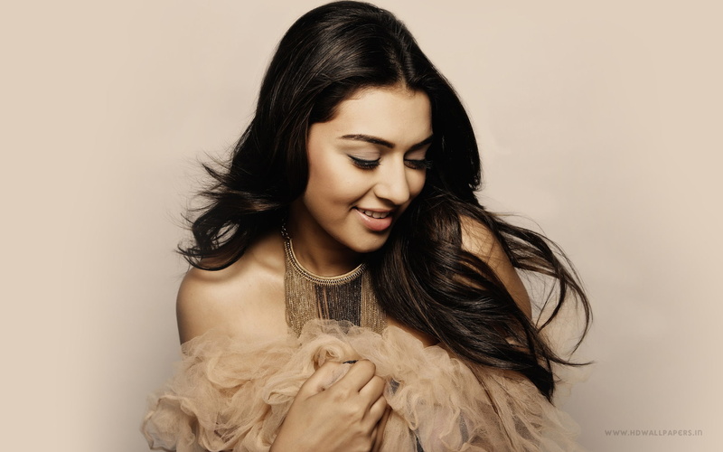 fashion, Hansika, wavy hair, long hair, adult, headshot, brown hair, beige background, one person, Indian, smiling, young adult, Actress, portrait, human hair