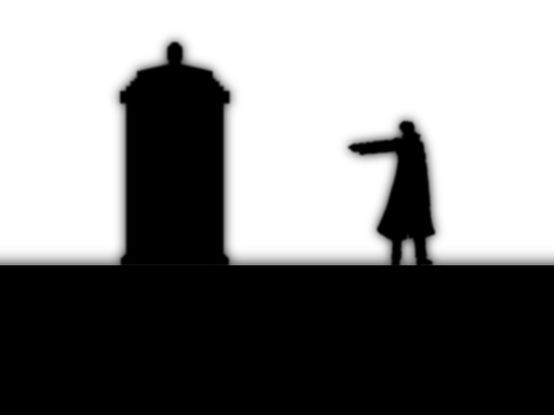 leisure activity, Doctor Who, indoors, standing, silhouette, architecture, walking, lifestyles, one person, selective focus, unrecognizable person, Tenth Doctor
