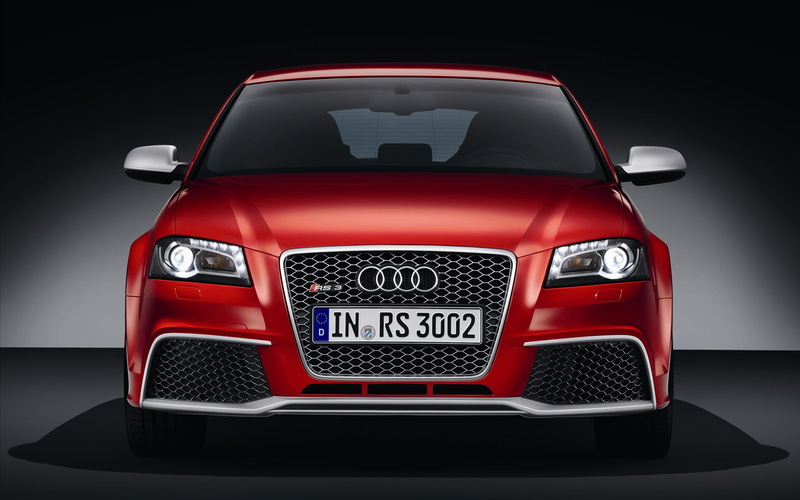 front, view, 1080P, front view, automobile, audi rs3, red car, audi, red, rs, car