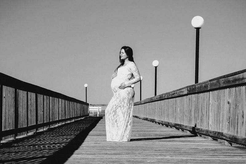 pregnant, architecture, beautiful woman, dress, wearing, person, black-and-white, portrait, lifestyles, maternity, maxi, bridge - man made structure, young women