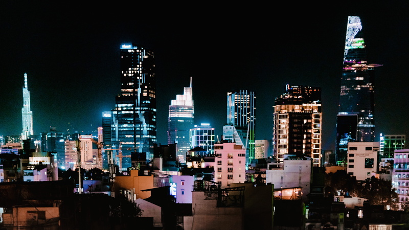 urban, city, urban skyline, skyscrapper, 5K, settlement, building, built structure, apartment, architecture, metropolis, office building, office, lighting