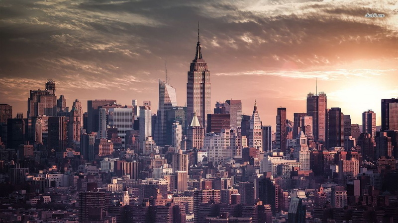 720P, Skyscrapper, sunset, Cityscape