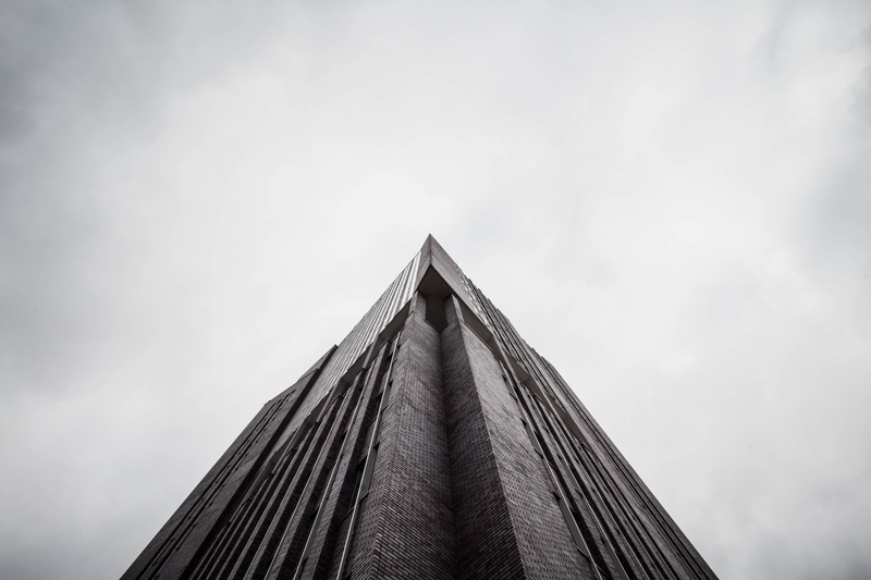 cloud - sky, tent, built structure, office, sky, corner, urban, copy space, tall - high, structure, building, modern, pattern, triangle, no people, office building exterior
