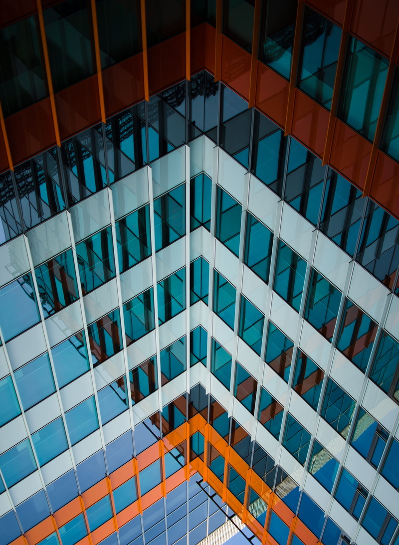office, reflection, modern, angle, skyscrapper, building exterior, glass - material, building atrium, glass, city, day, building, high, ceiling, window