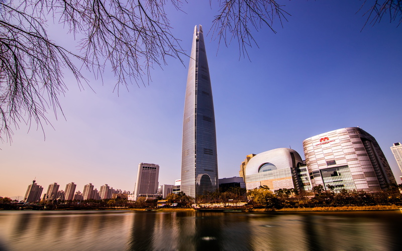travel destinations, cloud, landmark, metropolis, yeoido, construction, landscape, skyscraper, night, office, korean, water, street, asia, urban skyline