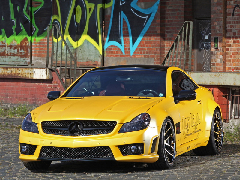 mercedes, r230, fostla, benz, supercar, tuning, lquid, supercars, gold, amg, 2012, 1080P
