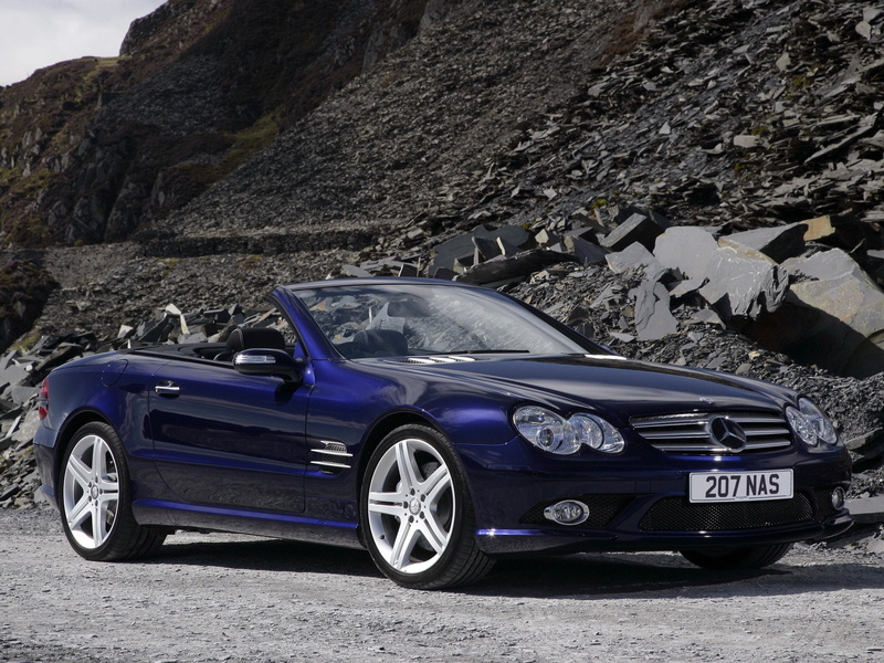 benz, sports, s l, r230, package, convertible, mercedes, uk spec, 500, sl500, 1080P, 2005 08