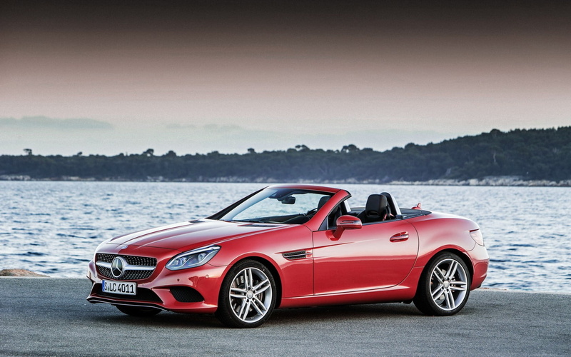 day, outdoors, slk-class, road trip, no People, motor Vehicle, land Vehicle, mercedes-benz, travel, water, nature, old-fashioned, vintage car, sports Car
