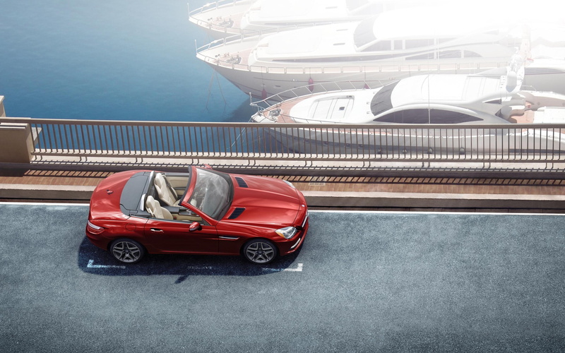 Mercedes Benz SLK, luxury, slk, red, 2K