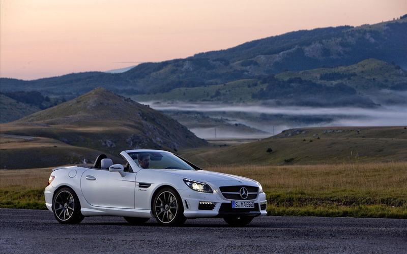 amg, slk, mercedes-benz, mercedes-benz slk 55, mercedes, benz, white, 1080P, 1920x1200, coupe, convertible, cars