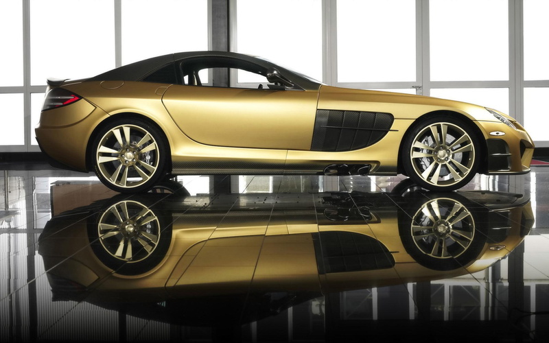 class, mc laren, slk, 1080P, edition, mercedes slk class, laren, gold edition, widescreen, gold, mercedes, reflection, cars, mc