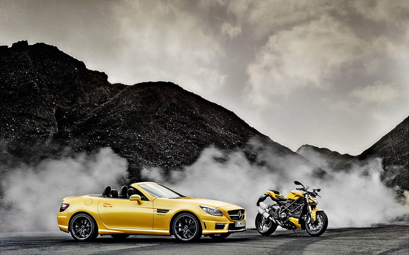 mercedes, streetfighter, ducati, Ducati Streetfighter, amg, 1080P, slk, Mercedes Benz SLK