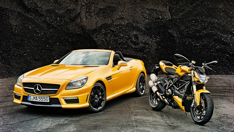 2K, ducati, convertible, Mercedes-Benz, Mercedes, R172, SLK-Class, AMG, yellow